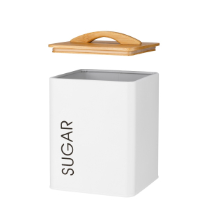 Pojemnik metalowy kwadratowy MONACO SUGAR biały